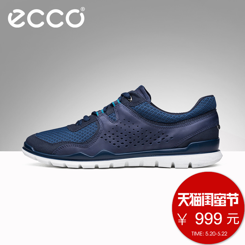 ECCO爱步系带低帮鞋 舒适透气运动户外休闲鞋 林克830424