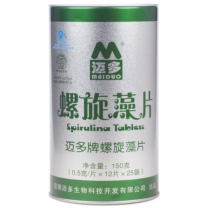 【买3送1】云南丽江程海湖天然迈多牌螺旋藻片 0.5g/片*12片*25袋