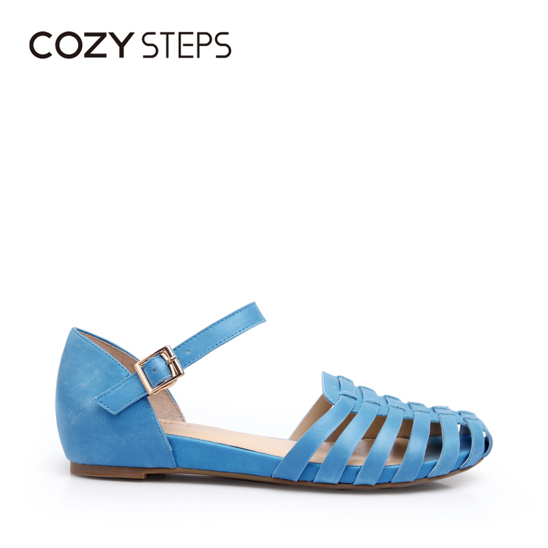 COZY STEPS夏季新品时尚镂空包头凉鞋女罗马凉鞋女夏平底6B033