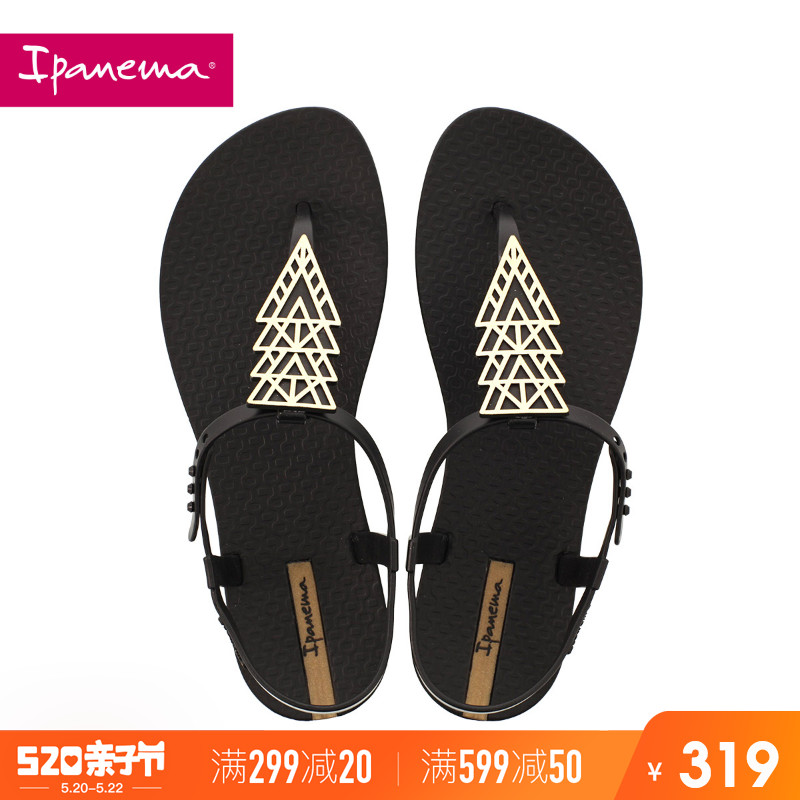 Ipanema2018新款 璀璨系列夹脚凉鞋女士夏罗马平底沙滩鞋凉拖