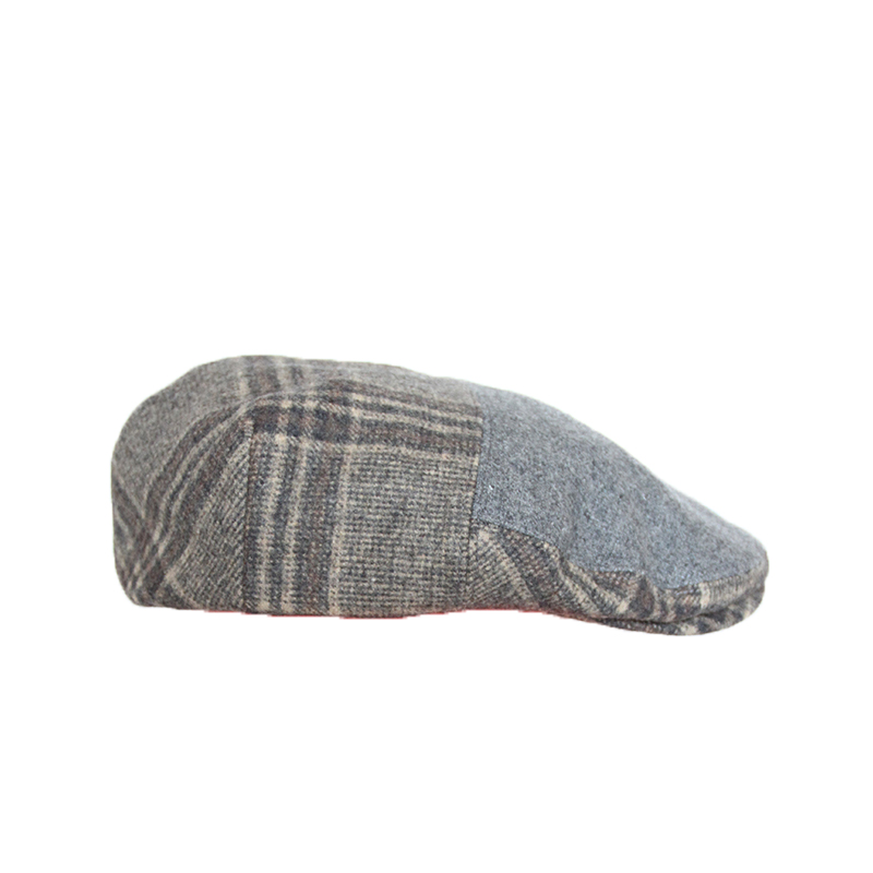 盛锡福帽子春秋冬款男帽女帽三瓣拼接格纹前进帽压舌帽鸭舌帽