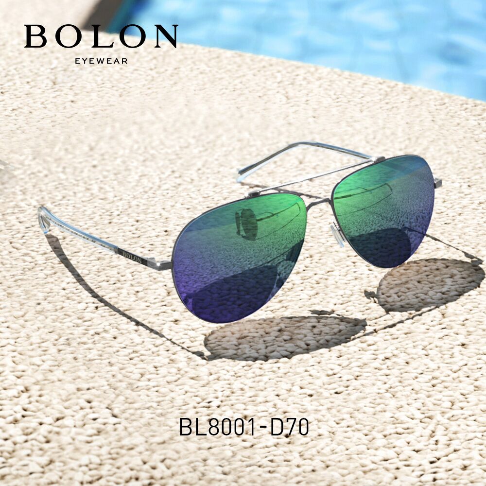 BOLON暴龙太阳眼镜男金属框蛤蟆镜多色炫彩墨镜开车眼镜 BL8001