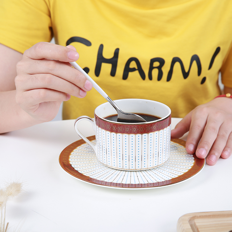 【玉泉】维多利亚欧式咖啡杯套装骨瓷简约经典个性陶瓷马克杯子