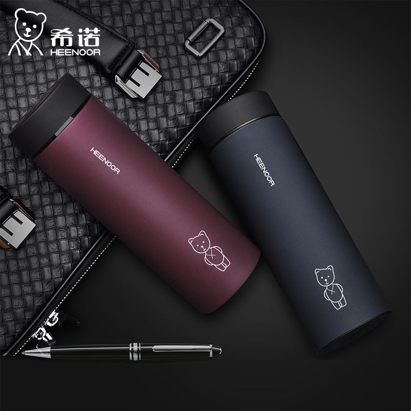 希诺旗舰店保温杯不锈钢男带盖水杯 创意商务杯子办公过滤泡茶杯