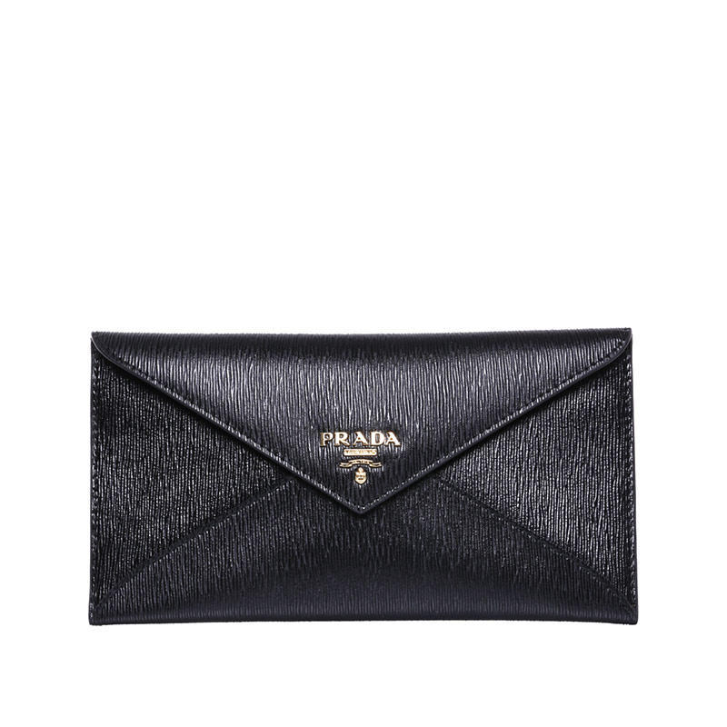 PRADA普拉达女包女士纯色手拿包信封包零钱包长款钱夹1MF175