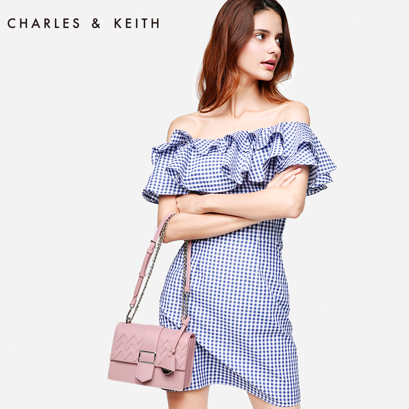 CHARLES＆KEITH 小方包 CK2-80150610 欧美风时尚拼色单肩包