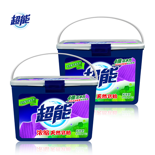 超能天然浓缩皂粉1.5kg*2盒有效去渍机洗专用 天然椰子油生产