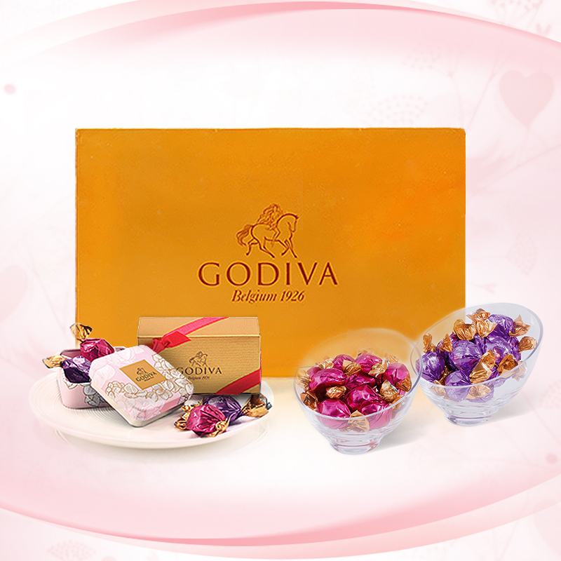 GODIVA歌帝梵欢享40颗装松露形黑巧克力 婚礼喜糖